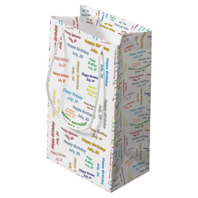 July, 20 Birthday Gift Bag (Back Angled)