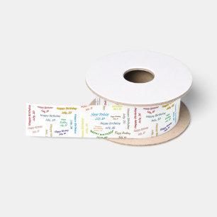 July, 20 Birthday Ribbon Satin Ribbon