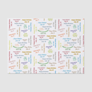 July, 20 Birthday Tissue Paper