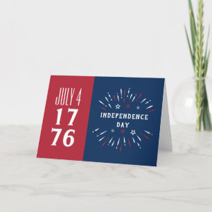 July 4 1776 America USA Independence Day Fireworks Card
