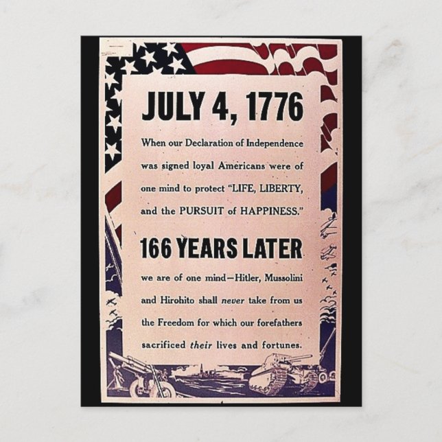 July 4, 1776 postcard (Front)