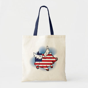 July 4 - 4th of July Patriotic Flying Pig(s) Tote Bag