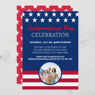 July 4 America Independence Day Celebration Party Invitation