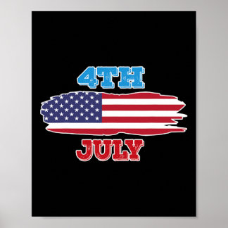 July 4 Shirt Fourth Of July American Flag For Men  Poster