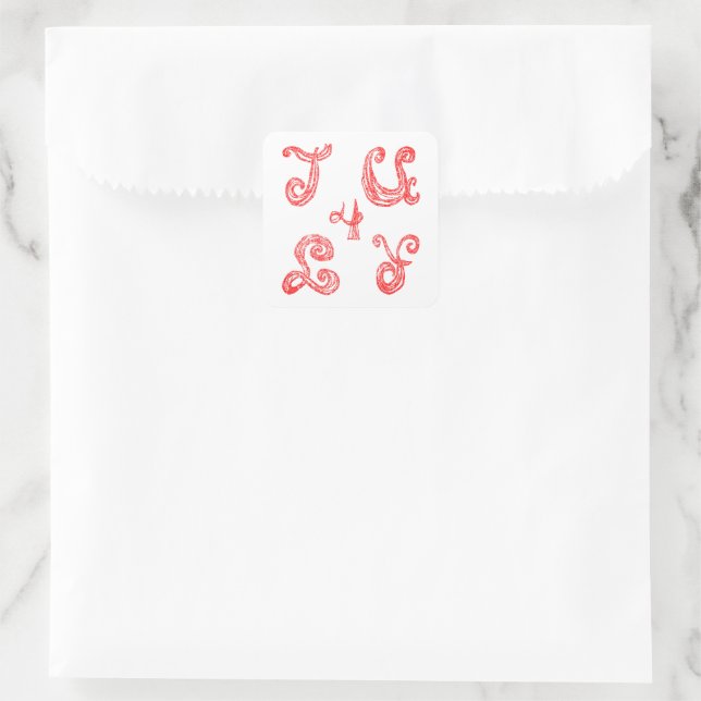 July 4 Sparkling Red Letters Fabric Font Sticker (Bag)