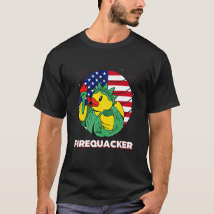 July 4 Usa Patriotic Firecracker Rubber Duck Fourt T-Shirt