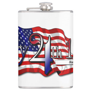July 4th 1776 Stars & Stripes Hip Flask