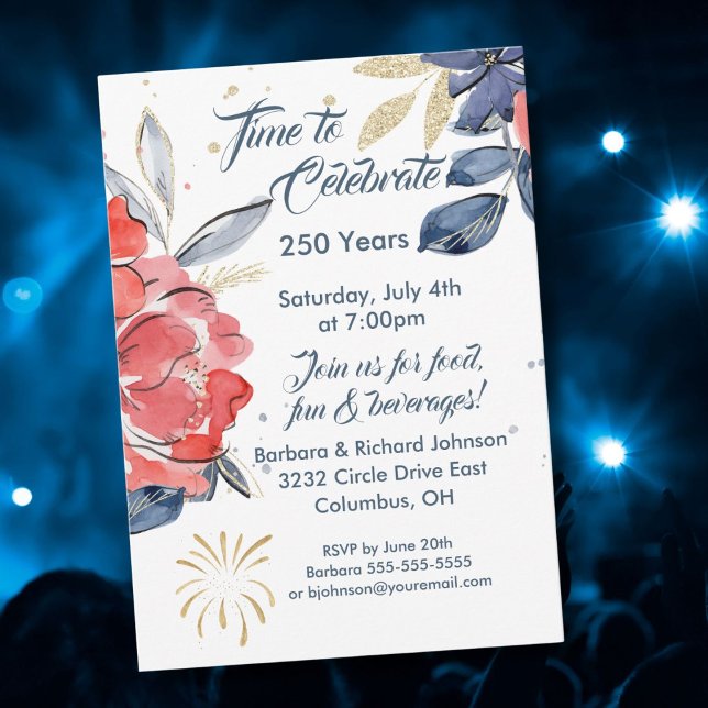 July 4th 250 Years USA Celebrate Party Invitation (Creator Uploaded)