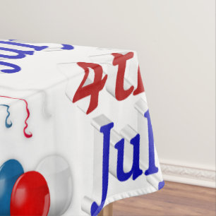 July 4th Balloons Tablecloth