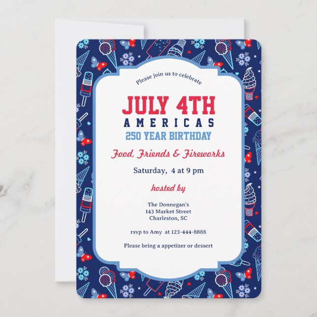 July 4th BBQ Event Invitation (Front)