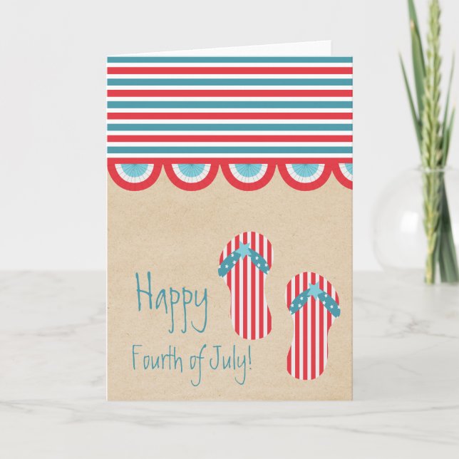 July 4th Beach Party Greeting Card (Front)