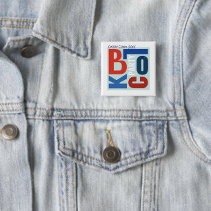 July 4th Block Fest Retro Type Neighbourhood Party 15 Cm Square Badge