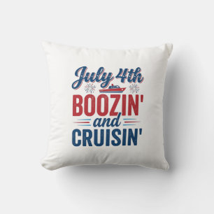 July 4th Boozin And Cruisin Vintage Boat Shirt_1 Cushion
