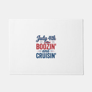 July 4th Boozin And Cruisin Vintage Boat Shirt_1 Doormat