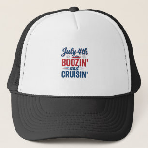 July 4th Boozin And Cruisin Vintage Boat Shirt_1 Trucker Hat