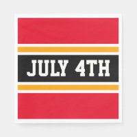 JULY 4TH Bright Red White Yellow Racing Stripes