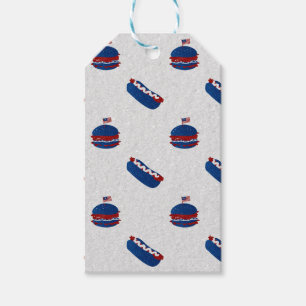 July 4th Burger & Hot Dog Glitter Gift Tags