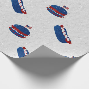 July 4th Burger & Hot Dog Glitter Wrapping Paper