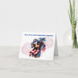 July 4th Dachshund Party Invitations