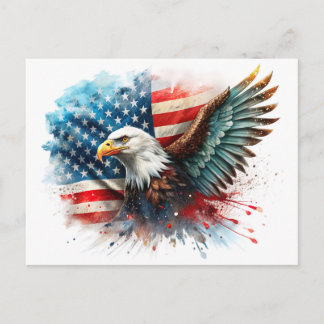 July 4th Eagle Holiday Postcard
