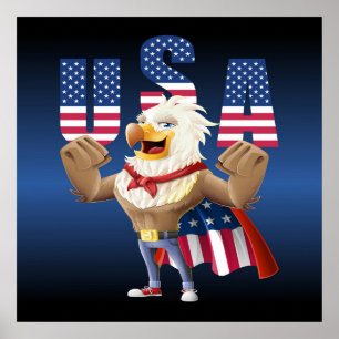 July 4th eagle poster
