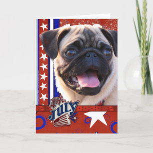 July 4th Firecracker - Pug Card
