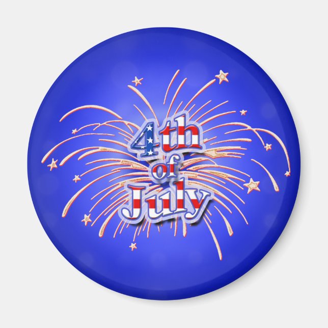 July 4th Fireworks Stars Magnet (Front)