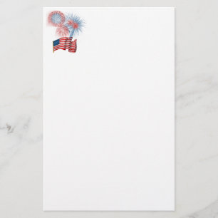 July 4th fireworks stationery