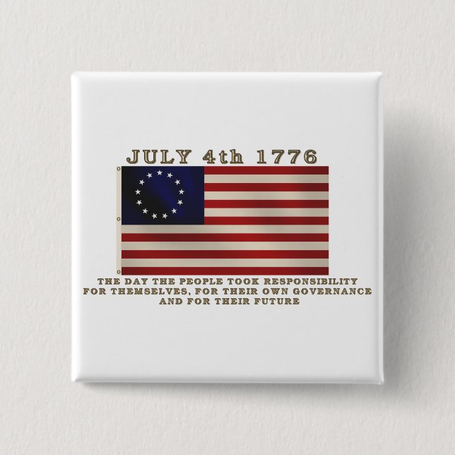 July 4th Flag 15 Cm Square Badge (Front)
