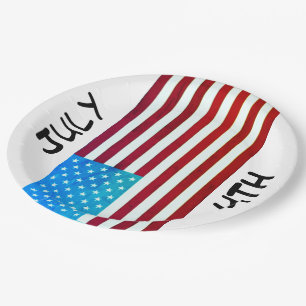 July 4th Flag Paper Plate