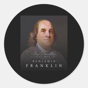 July 4th Founding Father Ben Benjamin Franklin Tee Classic Round Sticker