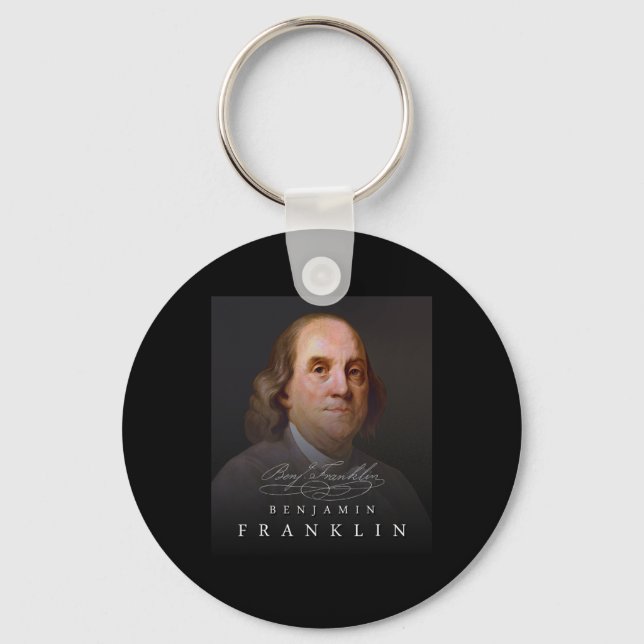 July 4th Founding Father Ben Benjamin Franklin Tee Key Ring (Front)