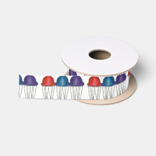 July 4th Fourth Summer Shaved Water Italian Ice Satin Ribbon