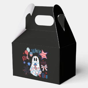 July 4th Ghost Red White Boo Patriotic Halloween Favour Box