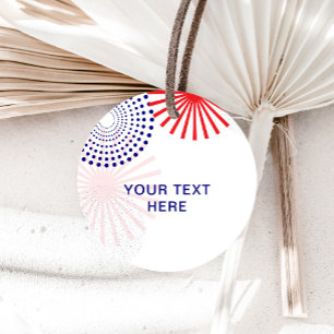 July 4th Gift Tags, Modern Fireworks Favor Tags