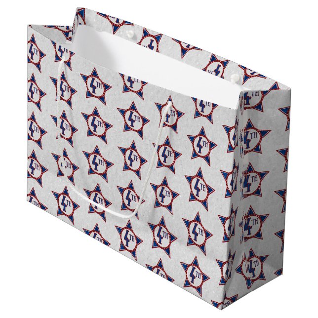 July 4th Glitter Large Gift Bag (Front Angled)
