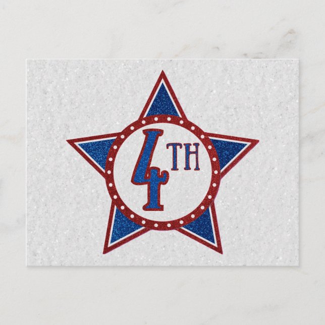July 4th Glitter Postcard (Front)