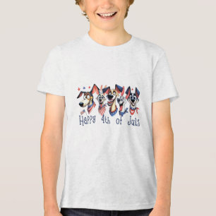 July 4th. Independence Day. Funny Dogs Tri-Blend Shirt