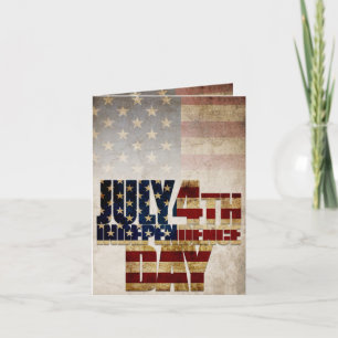July 4th Independence Day Vintage Flag Design Card