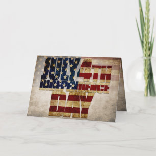 July 4th Independence Day Vintage Flag Design Card