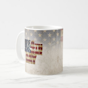July 4th Independence Day Vintage Flag Design Coffee Mug