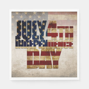 July 4th Independence Day Vintage Flag Design Napkin