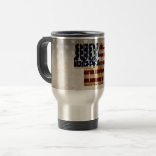 July 4th Independence Day Vintage Flag Design Travel Mug