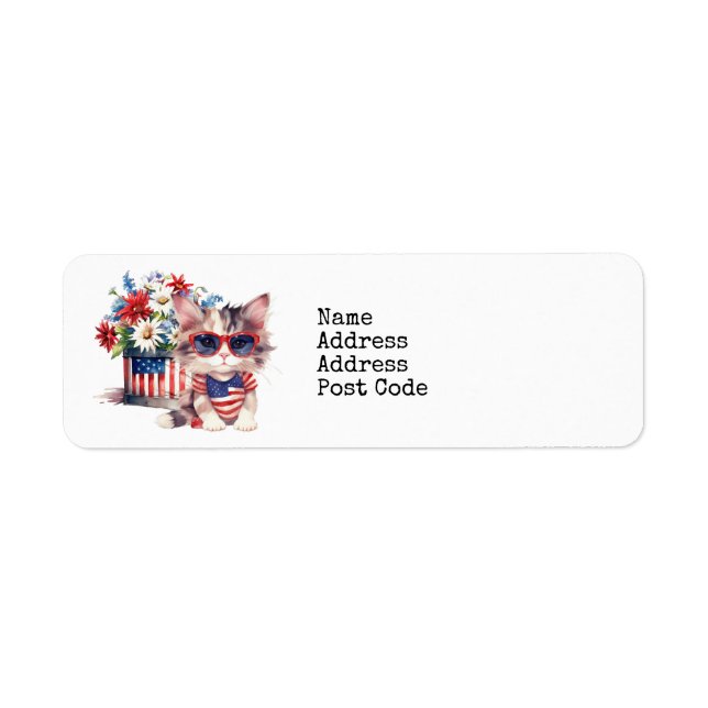 July 4th Independence Day with Kitten Cat (Front)