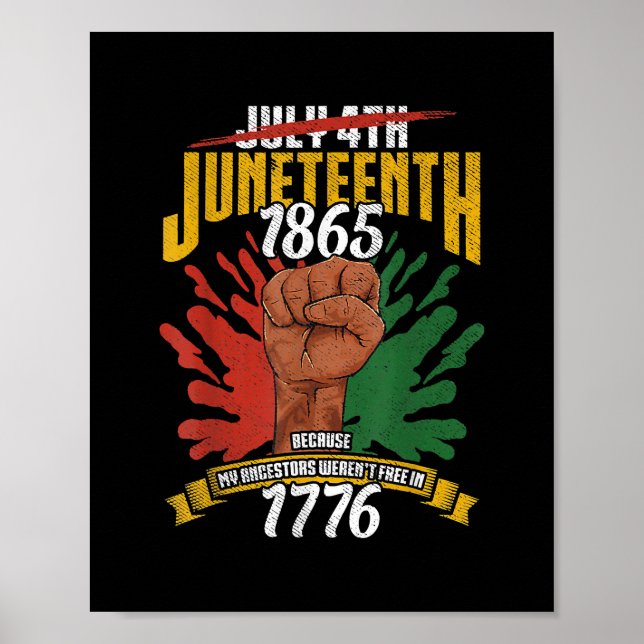 July 4th Juneteenth 1865 Because My Ancestors Men Poster (Front)