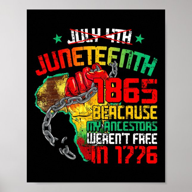 July 4th Juneteenth 1865 Because My Ancestors Men  Poster (Front)