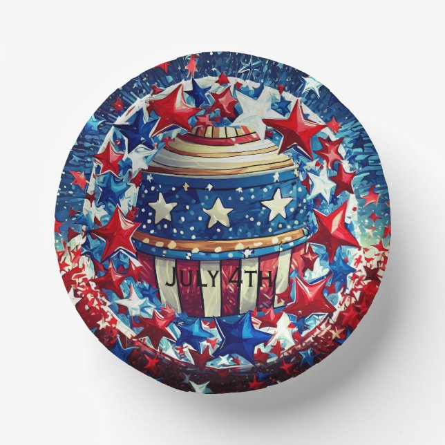 July 4th Paper Bowls, 7" Paper Bowl Paper Plate (Front)