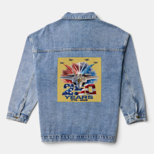 July 4th Patriotic 250 Year Birthday Denim Jacket