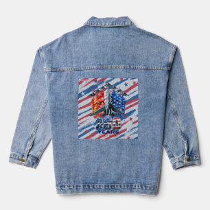 July 4th Patriotic 250 Year Birthday Denim Jacket