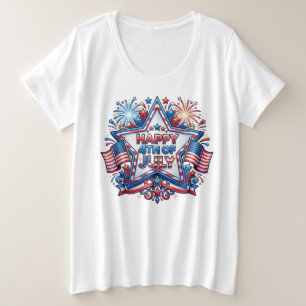 July 4th Patriotic 250 Year Birthday Plus Size T-Shirt